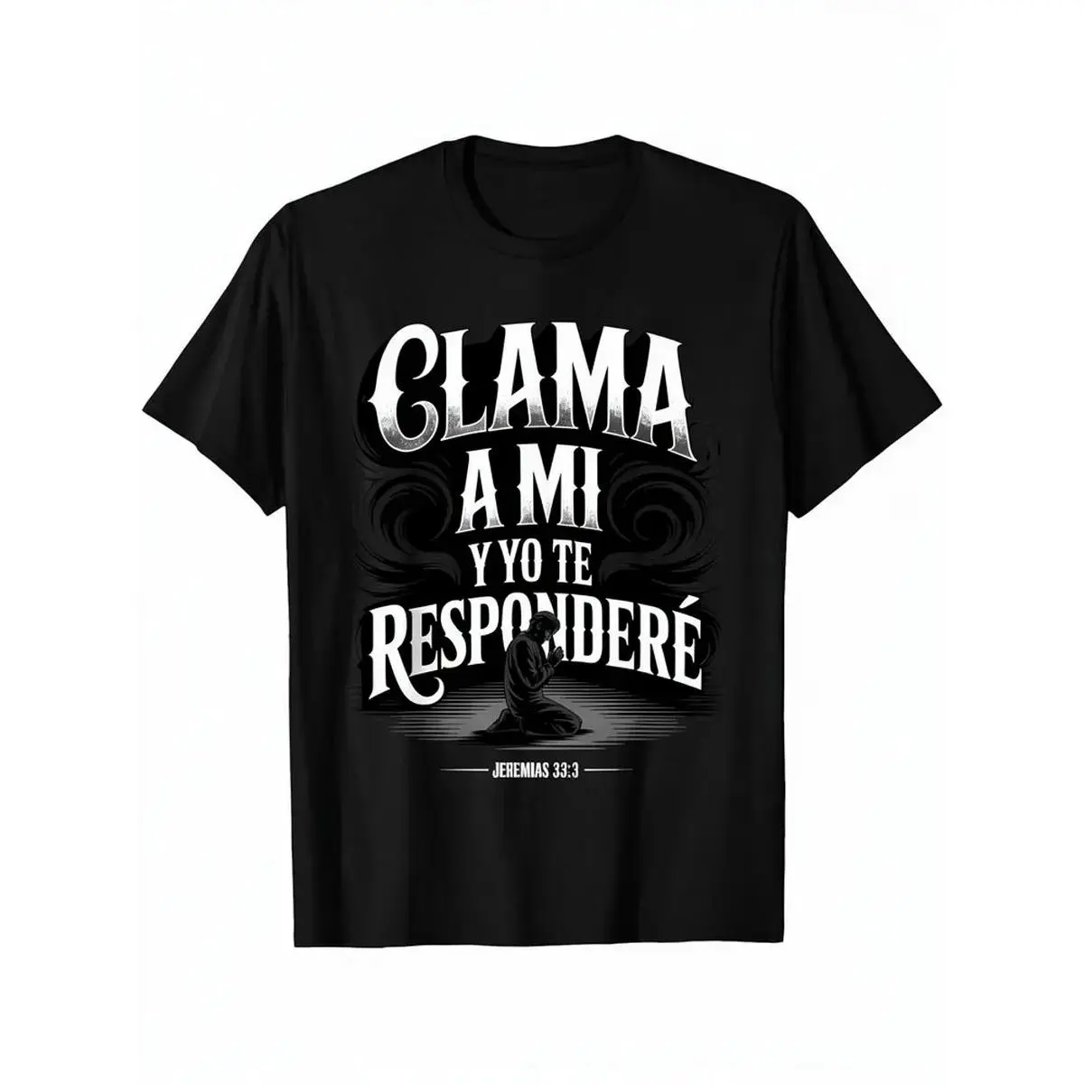 [100% Cotton]Christian Spanish Bible Scripture T-Shirt Jeremiah Book 333-Call To My Father Prayer Design, With Letters, Light Short-Sleeved Crew Neck Leisure And Fitness Wear, Comfortable For A, Breathable Comfort, Black Friday, Classic Fit
