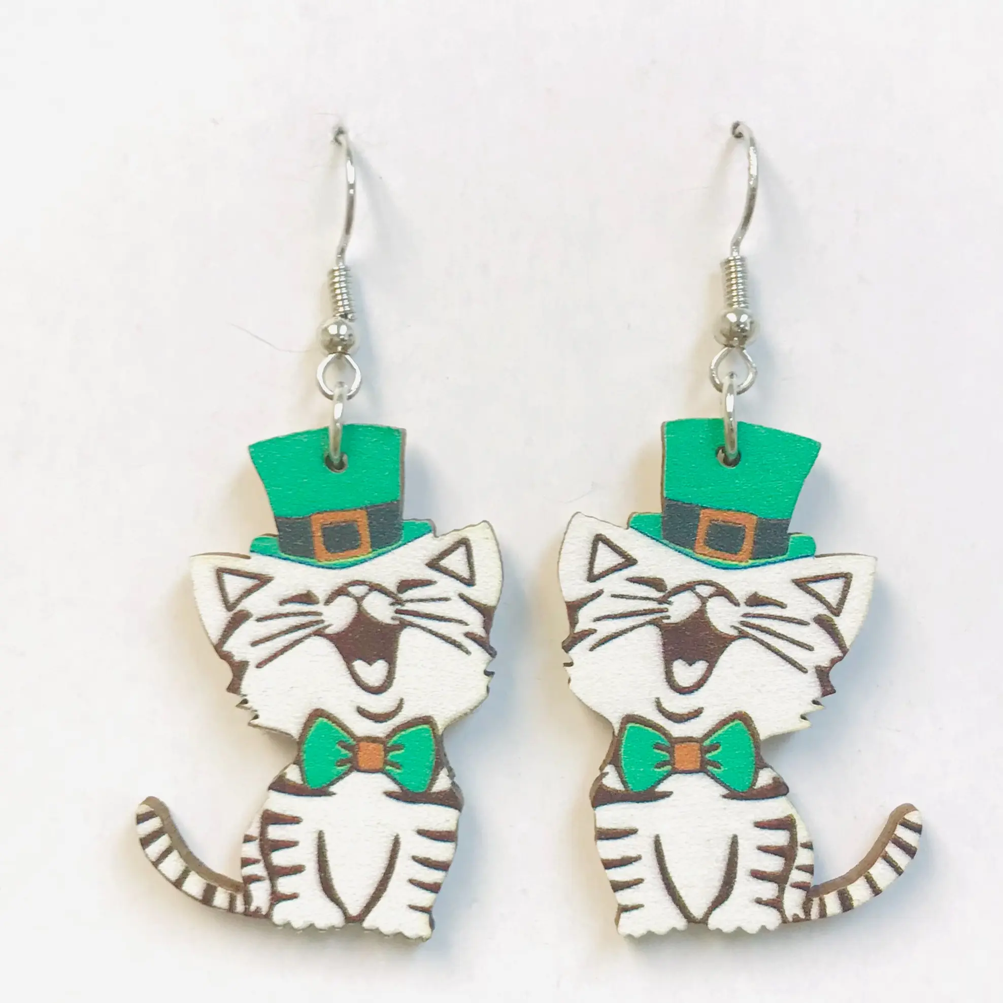 Saint Patrick Cat earrings