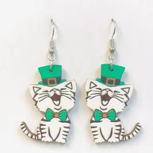 Saint Patrick Cat earrings