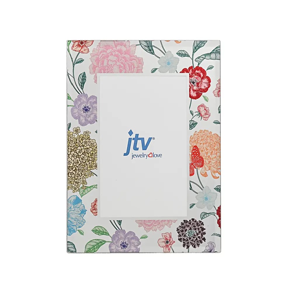 JTV Spring Garden Print Mirrored Glass 4x6" Picture Frame JTV Spring Garden Print Mirrored Glass 4x6" Picture Frame