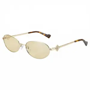 ZENOTTIC Trendy Small Oval Sunglasses for Women Men Gold Frame Shades Cute Retro Y2K Designer Sunnies