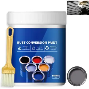Weatherproof Rust Converter Paint For Metal,Rust Remover for Metals and Primer,Water-Based Industrial Anti-Rust Metallic Paint with Brush