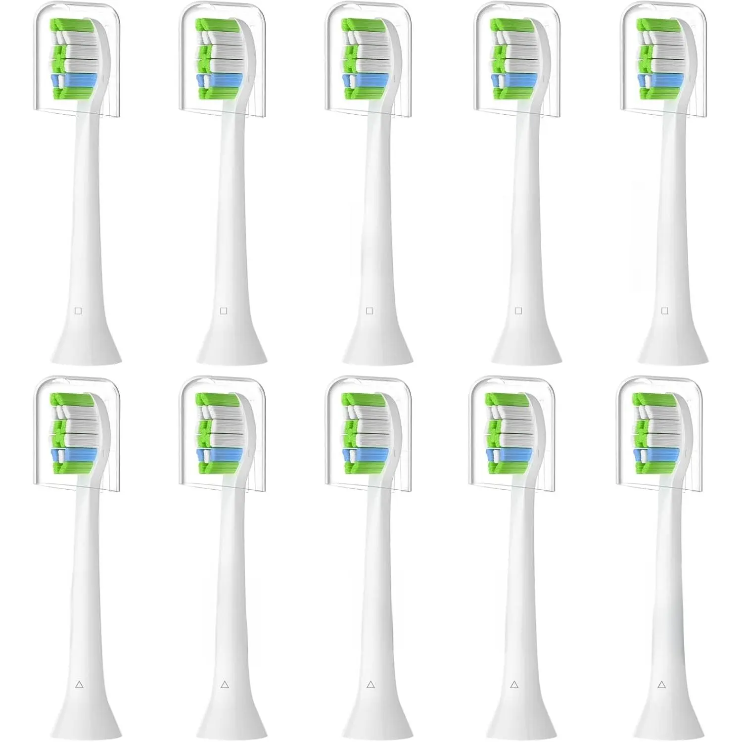 10 Pack Replacement Toothbrush Heads for Sensitive Gums and Quiet Brushing, Medium-Soft Refills for Adults & Teens, Compatible with Philips Sonicare Snap-On Handles, Daily, Replaceable Toothbrush Heads, Cleaning Brush, Youth, Silent, Gentle Cleaning, Bris