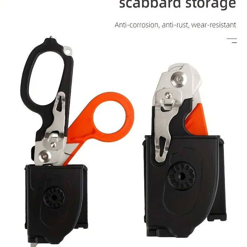 Vigoroso Foldable Trauma Shears, 6-in-1 Anti-Rust & Wear-Resistant Stainless Steel Multi-Tool, Outdoor Survival Kit with Sheath for Camping and Emergency, Emergency Survival Gear, Emergency Survival Kit Supplies, Survival Tools