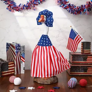 Celebrate Independence Day! Patriotic Goose Costume Set, Fits 23 Inch Statue, Creative Gift for Holiday Friends, Stripe