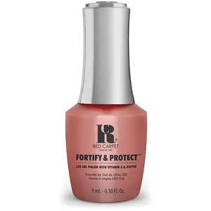 Red Carpet Manicure Fortify & Protect Color Me Fabulous - Dusty Coral Creme Gel Polish for Strong, Healthy Nails - Infused with Vitamin A & Biotin, 9ml.