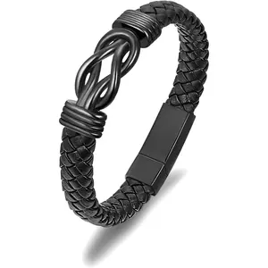 Urn Bracelet for Ashes Leather Cremation Bracelet for Human Ashes Stainless Steel Ash Bracelets Memorial Cremation Jewelry Keepsake Bangle for Men