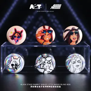 Alien Stage Bunny Series Badge Blind Box – 6 Cute Anime Pin Badges, Official Kawaii Collectible Gift for Fans