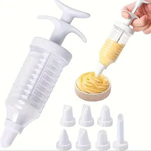 Cake Decorating Gun, Cupcakes Piping Kit, 8-Nozzle Cream Dispenser Set with Icing Tips for Baking and Dessert Making