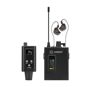 LMBGM SE9 UHF Wireless In Ear Monitor System, 16 Channels, Low Latency, Stereo Mono Switching, Type-C Rechargeable, 164ft Range for Stage and Studio