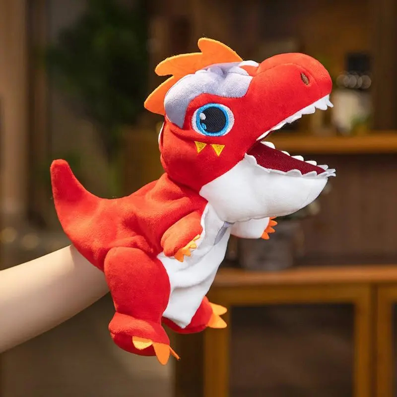 Cute Tyrannosaurus Rex Hand Puppet Plush Toy, Soft Stuffed Dinosaur, Adorable Collectible Plush Animal, Perfect Gift for Kids and Adults Christmas Toys