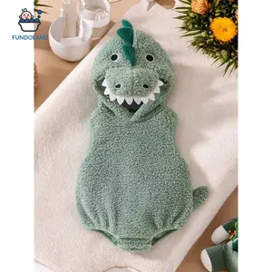 Newborn Baby Halloween Dinosaur Costume Outfit - Plush Sleeveless Hoodie, Funny Party Baby Clothes Girl, Newborn Girls Clothing