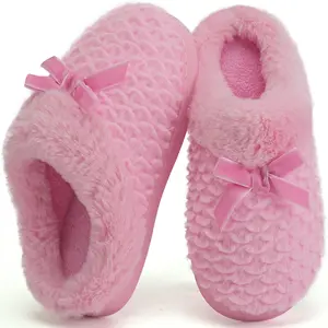 L-AD025   Girls Slippers Kids Slip On Winter House Shoes Anti-Slip Soft Coral Fleece Slipper for Indoor & Outdoor