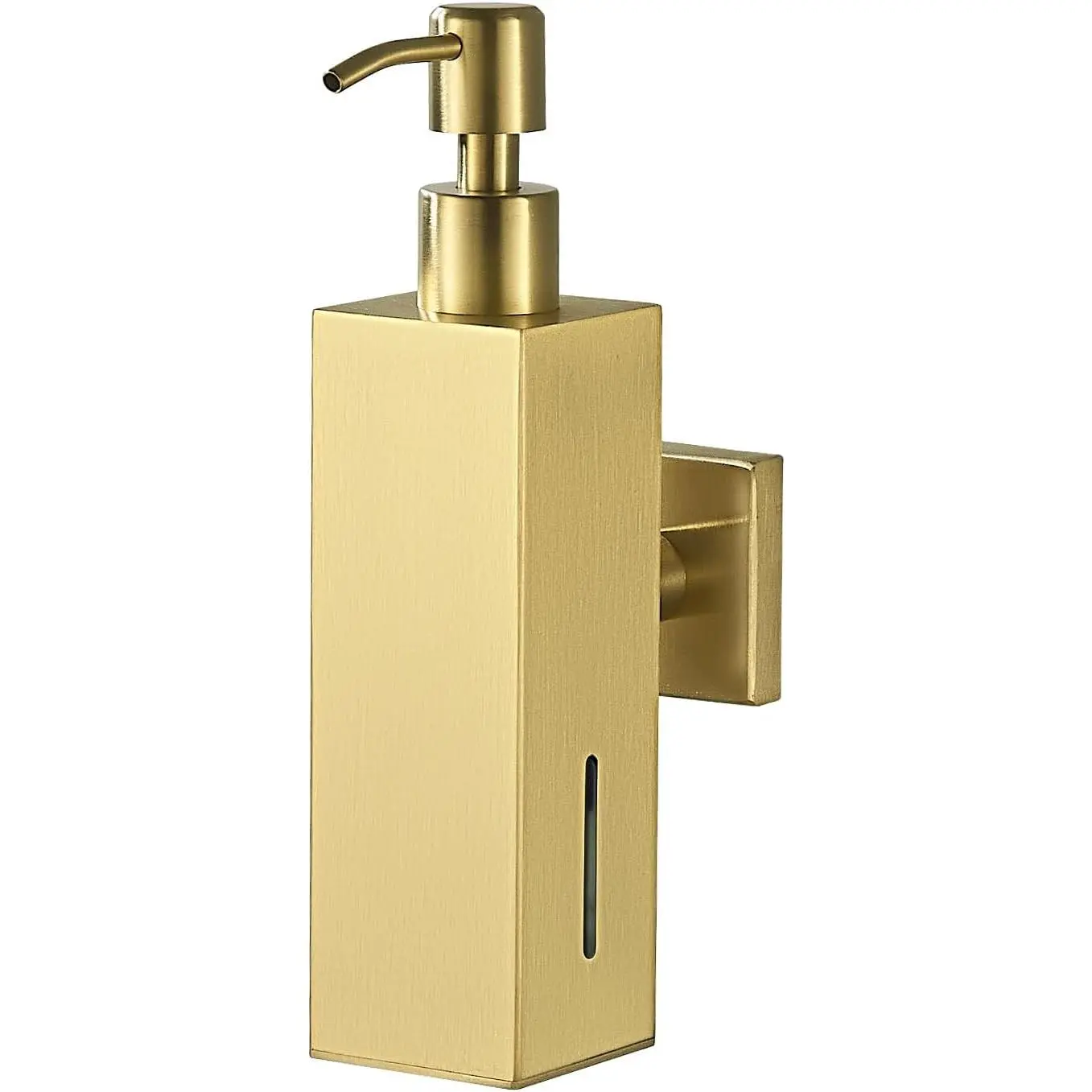 Wall Mount Soap Dispenser for Bathroom Stainless Steel Soap Dispenser Brushed Gold Square Liquid Soap Holder Hand Pump Set Shower
