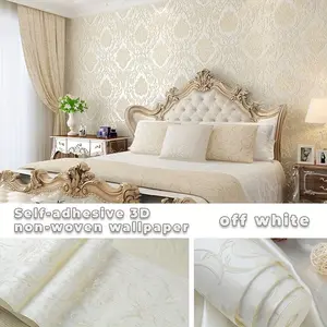 European Luxury Damask Self-Adhesive Wallpaper Roll, Non-Woven Fabric, 5 Colors Available, Peel and Stick, Living Room Bedroom Background Wall