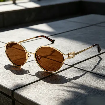 Free People Oval Gold Glasses with Tortoise - TikTok Shop display picture 2