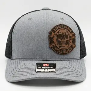 Nobody Cares Work Harder Hat – Funny Leather Patch Snapback Hat, Trucker Cap, Blue Collar Work Ethic Hat, Motivational Meme Hat, Viral Gift For Him, Job Site Hat