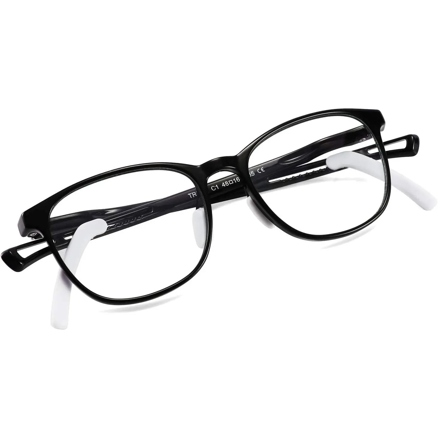 FEISEDY Kids Blue Light Blocking Glasses - TR90 Frames, Polycarbonate Lenses, Adjustable Legs, UV Glare Protection, Protect Kids Sight, Fit 5-13 Age Group, Suitable for Digital Use, Accommodates Various Head Circumferences