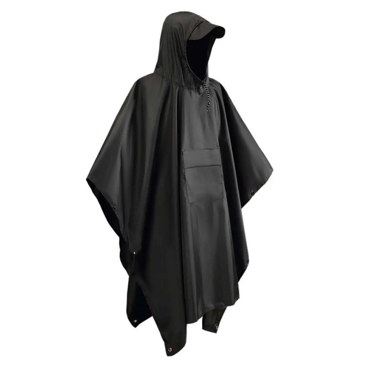 Waterproof PU Rain Poncho for Adults - Lightweight Hooded Rain Cape with Large Pocket & Storage Bag for Hiking Camping Commute