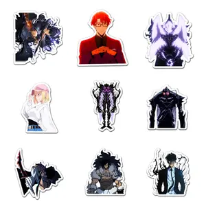 Solo Leveling Sticker Pack 9 PCS Vinyl, Anime Car Wall Kid Phone Book Stickers, Funny Sticker Decal Decor