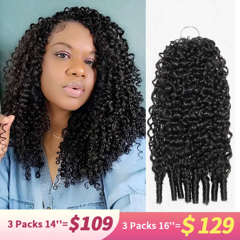 QVR Pure Human Hair Curly Bundles - Machine-Made Curly Weave Extensions for Women, Natural Black Twist Pieces, 14-24 In Long Lengths, Hair Extensions for Crochet Braids