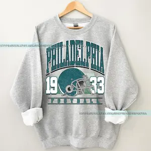 [Sale Up To 50%] Philadelphia Football Vintage Sweatshirt, Philadelphia Football Shirt, Football Sweater, Eagle Retro Crewneck, Gift For Fan, Trendy USA Cotton Fabric