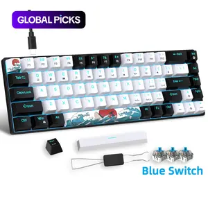 HXSJ Mechanical Gaming Keyboard, 68-key Wired Gaming Keyboard, Mechanical Backlit Keyboard, USB Powered Mini Keyboard with Blue Light for Windows, Mac, PC & Laptop #GLOBAL PICKS