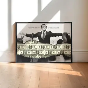 The Wolf of Wall Street Print, Money Motivation Poster, Modern Wall Decor, Success Mindset for Home Office Bedroom