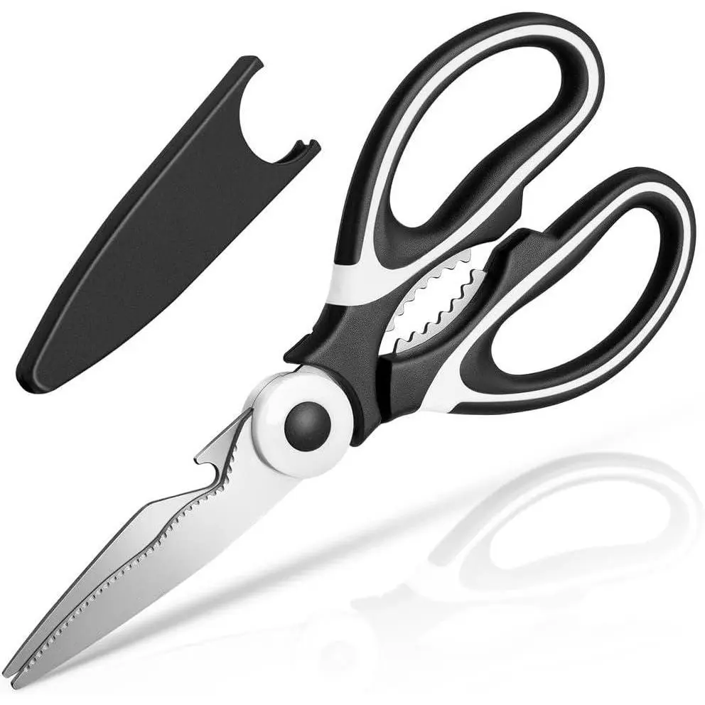 Kitchen Shears - QtoiKce Kitchen Scissors Heavy Duty Stainless Steel Food Shears for Cutting Meat, Fish, Poultry Shears Multipurpose Utility Scissors