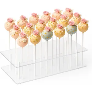 21 Holes Acrylic Cake Pop Stand Lollipop Display Holder for Weddings, Baby Showers, Birthday, Party, Halloween Candy Decoration