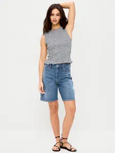 Old Navy Women's High-Waisted Wow Jean Shorts -- 9-inch inseam