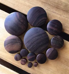 PAIR of Organic Brown Sono Wood Plugs