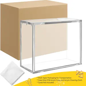 ETB Acrylic Display Case, 5mm Ultra Clear Magnetic Card Holder, UV-Resistant & Anti-Yellowing Dustproof Display Box, Top-Loading Protective Case for Pokemon Elite Trainer Box & Collectible Card Storage
