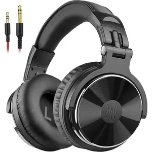 Wired Over Ear Headphones Hi-Res Studio  & Mixing DJ Stereo Headsets with 50mm Drivers and 1/4 to 3.5mm Jack for AMP Computer Recording Podcast Keyboard Guitar Laptop - Black