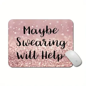 2D Square Non-Slip Rubber Mouse Pad - Gaming Mouse Pads with "Maybe Sweating Will Help" Fun Print, Home Office Accessory for Laptops and Desktops