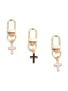 Set of 3 Criss Cross Keychains, Keychain Jewelry, Gothic Cross Keychain, Colors, Casual Style for All Seasons, Perfect for Car Keys Bags Wallets Backpacks