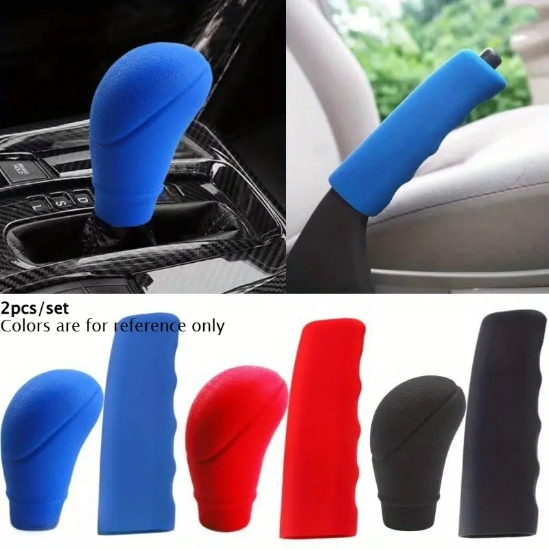 2 sets of automatic gearshift gear head covers for cars, Automotive, handbrake covers, sleeve shells, protective covers, car styling decorative covers, car accessories, flexible materials, gearshift covers