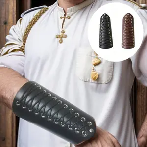 Adjustable Viking Style Wrist Guard, Viking Cosplay Role Play Accessory, Stage Performance & Halloween Costume, Faux Leather Knight Arm Armor, Medieval Armor