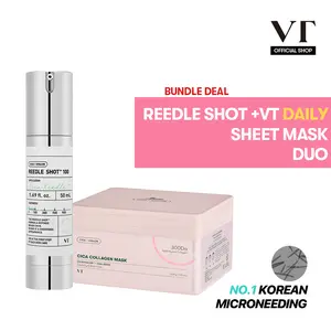 [VT Official] Reedle Shot & Daily Sheet Mask Bundle | Effortless Affordable Microneeding Korean Plump, Soothing Skin Set, Liquid Microneedling & Daily Sheet Mask in a Box(30ea), Daily Korean Skincare, Gift Set, Centella Asiatica | Reedle Shot 100, 300 Fir
