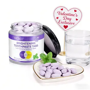 Yecuce Nano Hydroxyapatite Toothpaste Tablets, Natural Mint Flavor Fluoride-Free Fresh Breath Oral Hygiene, Valentine's Day Portable Travel Pack Dental Care, 150 Tablets