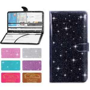 Car Registration and Insurance Card Holder, Document Holder for Cards, Driver Vehicle License Document Glove Box Compartment Organizer, Car Essentials For