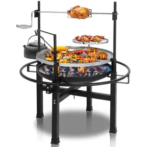 [FLASH SALE] ROVSUN 33" 2 in 1 Wood Burning Fire Pits with Grills