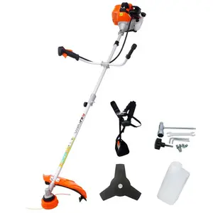 52cc Weed Eater/Wacker Gas Powered, 2 in 1 String Trimme,with 10'' Brush Cutter,Rubber Handle & Shoulder Strap Included