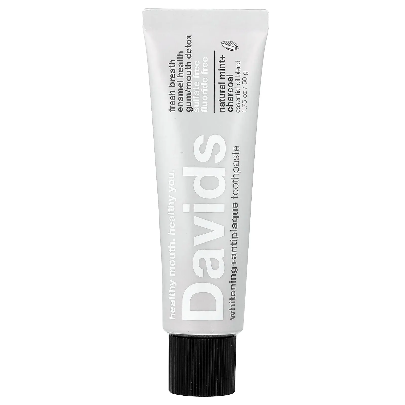 Davids Whitening + Antiplaque Toothpaste, Natural Mint + Charcoal, 1.75 oz (50 g) Davids Whitening + Antiplaque Toothpaste, Natural Mint + Charcoal, 1.75 oz (50 g)
