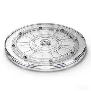 9 inch Acrylic Lazy Susan, Lazy Susan Organizer for Table Top,Rotating Turntable for Cabinet Storage,Countertop, Kitchen, Clear, Display Holder