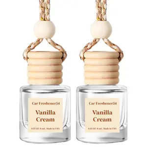 Car Freshener54 Vanilla Cream Scented Air Freshener 0.27 oz Made in USA with Wooden Beads Design