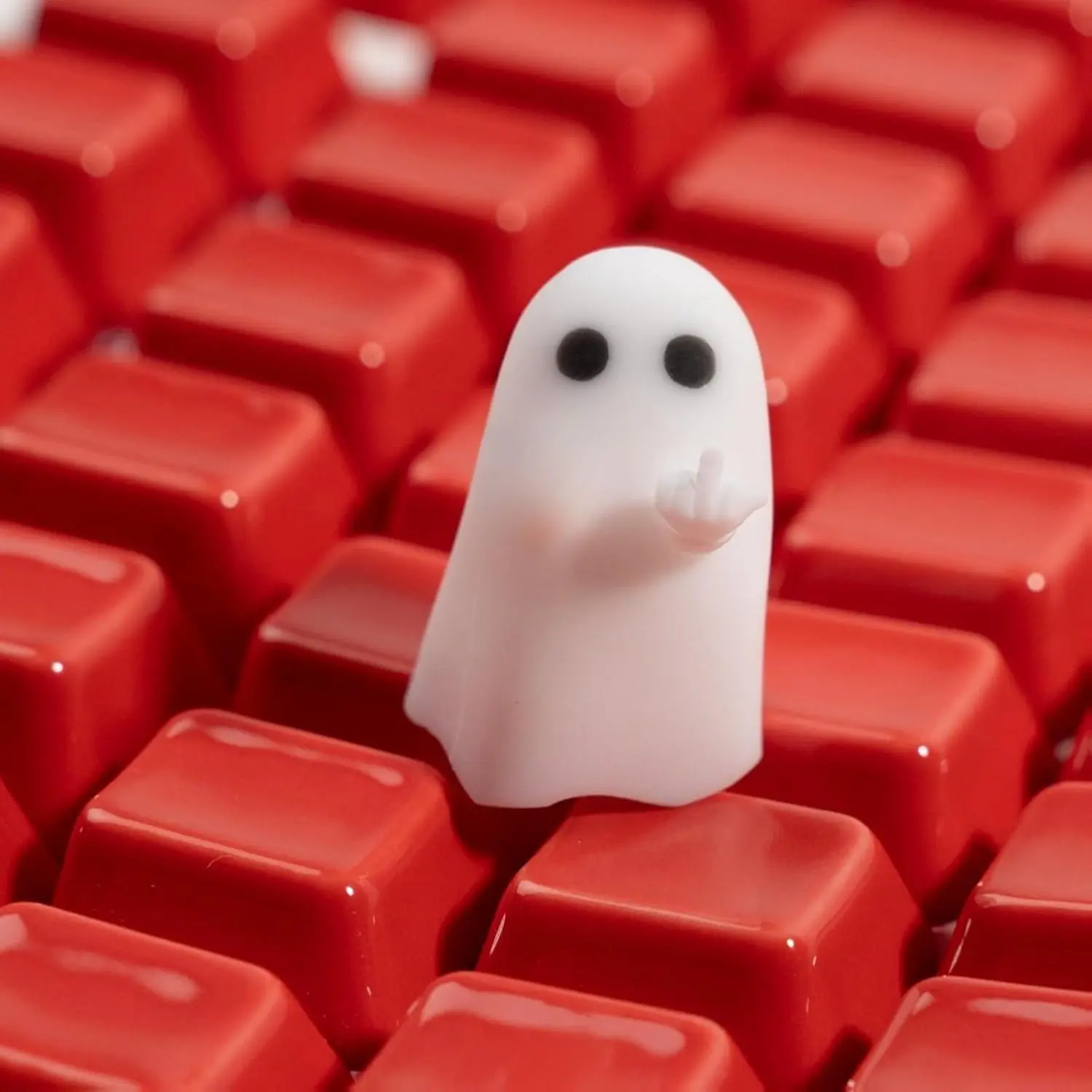 ULTRAEQUIP High-Quality Resin Gaming Keyboard Keycap - 1U V2 Edition, Whimsical Look, Customizable Hey-You Ghost Escape Key, Handmade, Backlight-Friendly Shine-Through, Wired Mechanical Keyboard Replacement, Ideal Gift