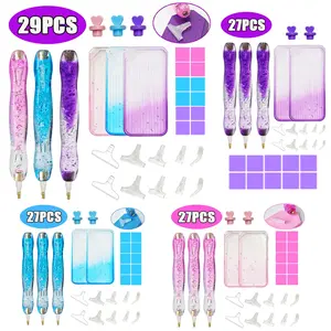 Gradient Dual Color Diamond Painting Pen Set, Includes Tray & Replacement Tips, 27/29pcs Art Accessories, Perfect Gift for Beginners, Diamond Painting Kit