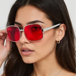 Retro Large-Framed Metal Resin Sunglasses for Men and Women, Sports & Outdoor UV Sun Protection Eyewear with Square and Round Frames
