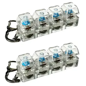 Keyboard Fidget Toy, Light-Emitting Keychain, Portable Keychain Light, 4-in-1 Decompression Button Stress-Relief Gift with Transparent Options